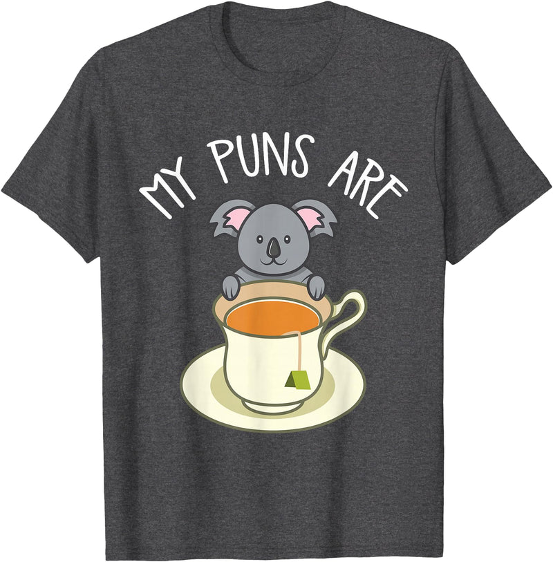 My Puns Are Koala Tea Koala Lover Gift T-Shirt - Dark Heather Grey