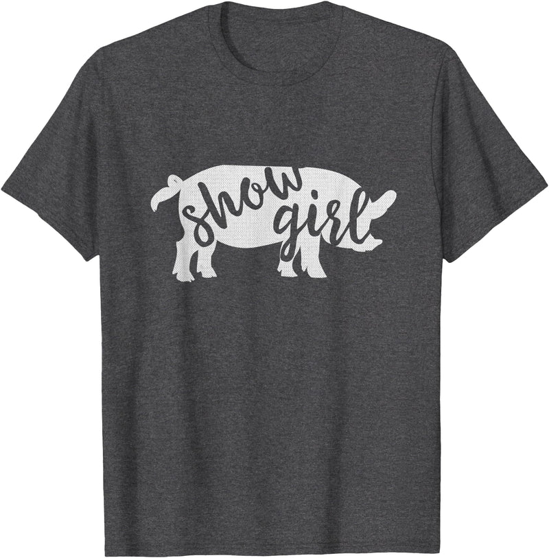 Pig Showing T-Shirts & Gifts Cute Show Girl Pig Shirt T-Shirt - Dark Heather Grey