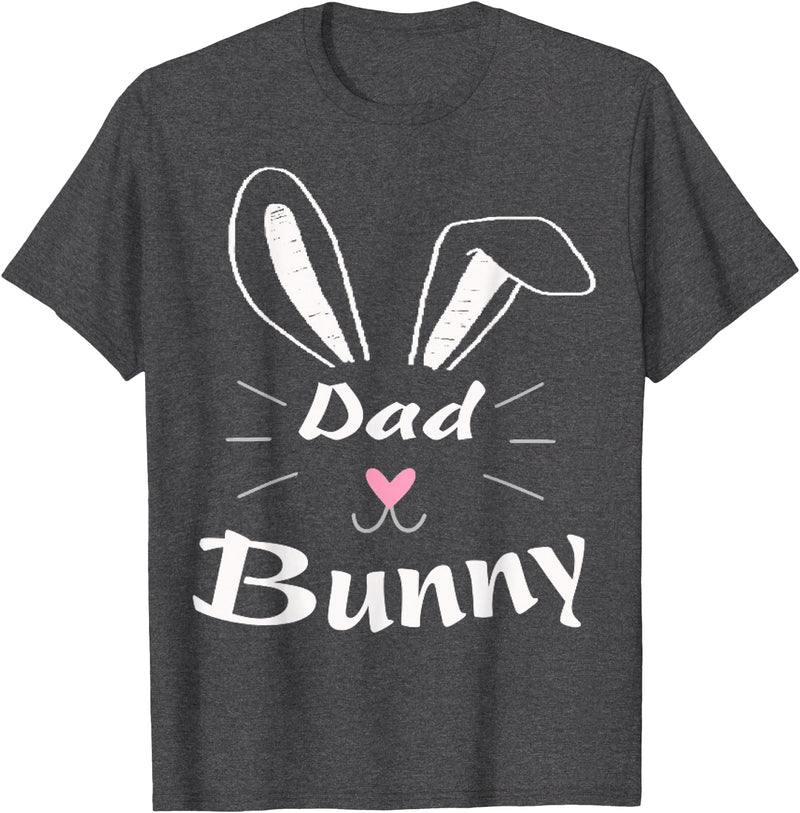 Easter Day Dad Bunny Ear Rabbit Dad Gift Father Day Vintage T-Shirt in Dark Heather Grey