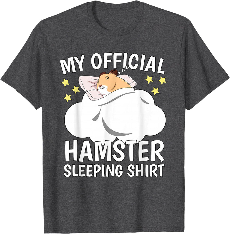 Official Sleeping Shirt Sleep Shirt Pajama Naps PJ Hamster T-Shirt - Dark Heather Grey