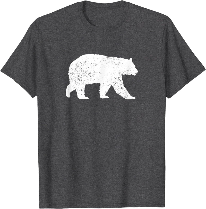 Sasquat Wildlife Silhouette Tees Distressed Black Bear Graphic Silhouette T-Shirt T-Shirt - Dark Heather Grey