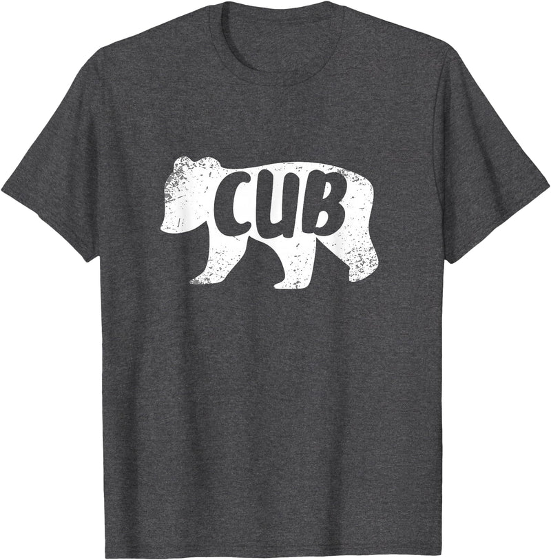 Papa Bear For Men Gifts for Dad Cub Baby Bear Shirt Kids Father's Day T-Shirt T-Shirt - Dark Heather Grey