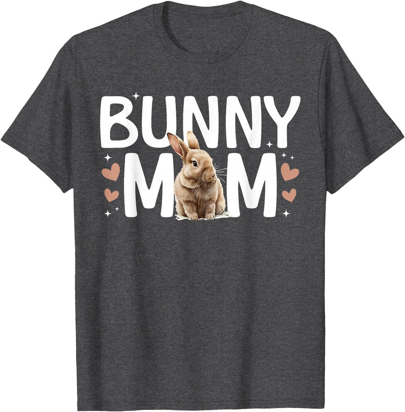 Bunny Mom Rabbit Mama Bunny Mother Rabbit Momma Bunny Owner T-Shirt in Dark Heather Grey