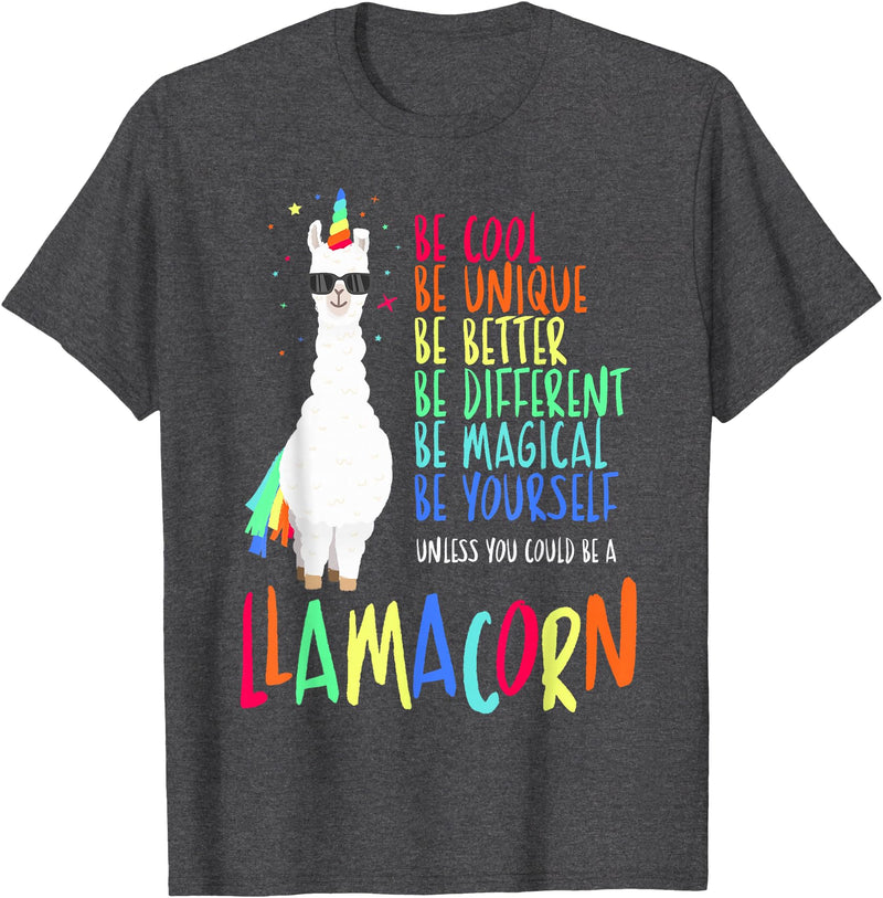 CuisineDuCool Funny Llamacorn - Funny Cute Llama Unicorn T-Shirt - Dark Heather Grey