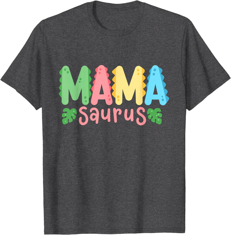 Kids Dinosaur Birthday Party Squad Outfit Mama Saurus Children's Dinosaur Birthday Party Family Matching T-Shirt - Dark