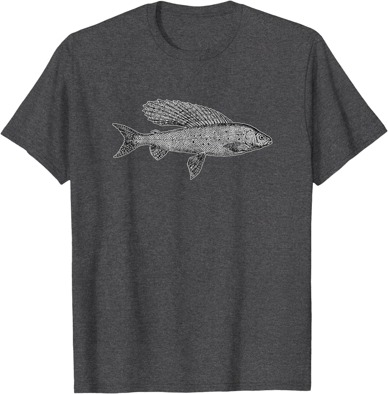 Grayling Fish Fish Grayling Graphic Fishing T-Shirt - Dark Heather Grey