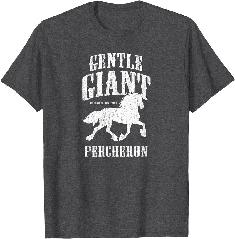 Percheron Horse Gifts Gentle-Giant: Percheron Draft Horse T-Shirt - Dark Heather Grey