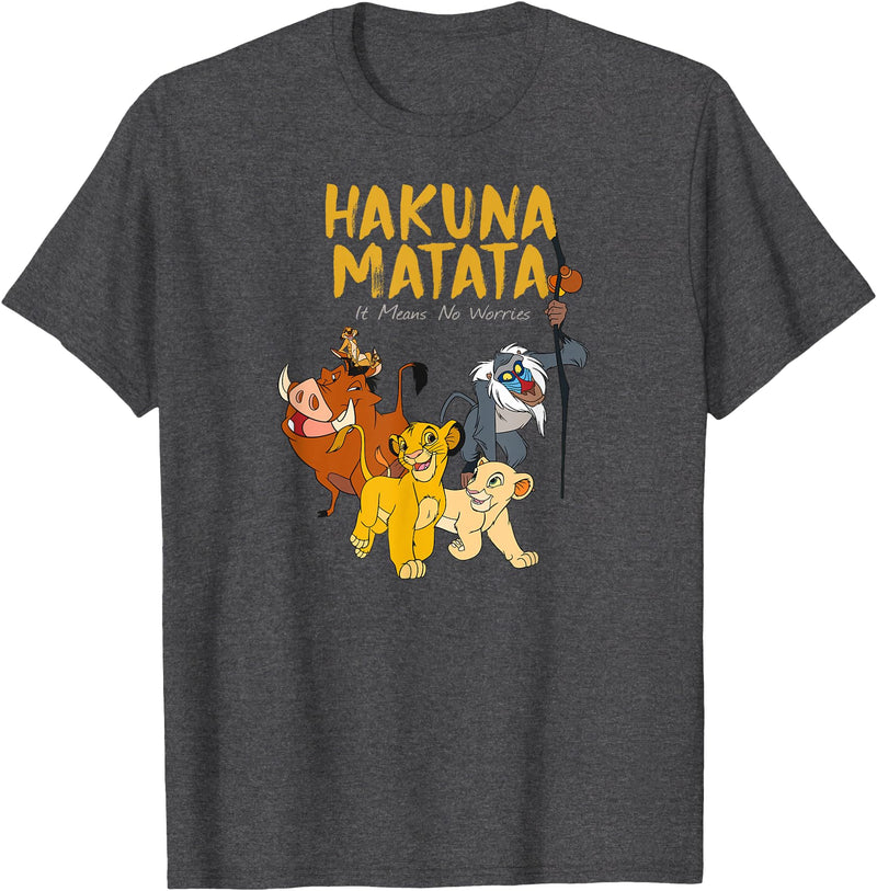 Disney - Lion King Classic It Means No Worries T-Shirt - Dark Heather Grey