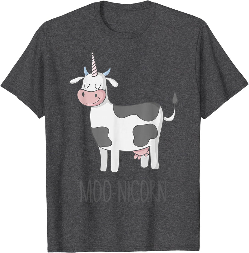 Awesome Cow Unicorn Shirts Moonicorn Funny Cow Unicorn T Shirt for Kids and Adults T-Shirt - Dark Heather Grey