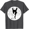 Funny Rabbit Bunny Animal Shadow Puppet T-Shirt in Dark Heather Grey
