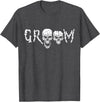 Halloween Clothing & Costumes Groom - Skeleton Skull Halloween Wedding Bachelor T-Shirt - Dark Heather Grey
