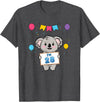 28th Koala Bear Birthday Party TShirt Co. I'm 28 Cute Koala Holding 28 Years Old 28th Birthday Outfit T-Shirt - Dark Heather Grey