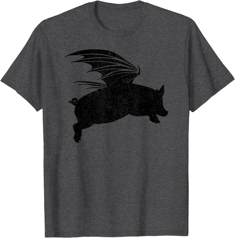 Flying Pig Shirt Pigs Will Fly Gift Idea Flying Pig T-Shirt Pigs Will Fly Gift T-Shirt - Dark Heather Grey