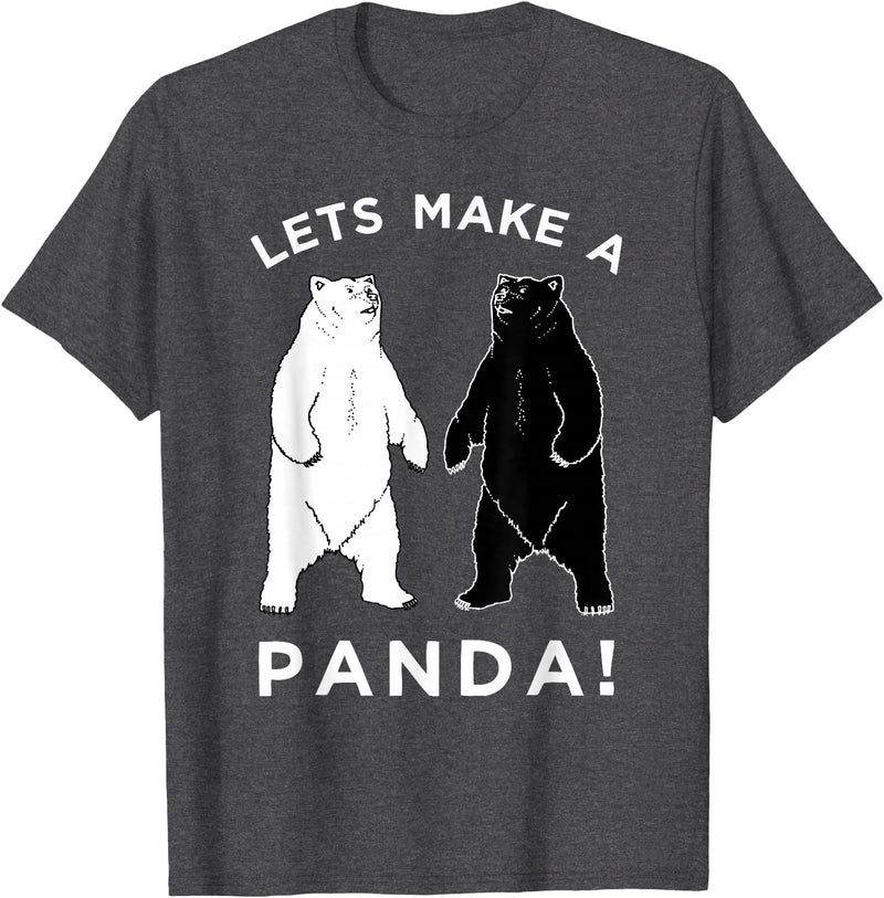 Make Panda Apparel Lets Make A Panda Funny Black Polar Bear T-Shirt - Dark Heather Grey