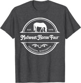 Midwest Horse Fair Est. 1979(w)- T-Shirt - Dark Heather Grey