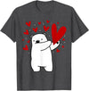 Polar Bear Dabbing Dabbing Polar Bear Heart T-Shirt - Dark Heather Grey