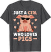 Funny Pig Clothes & Outfits For Women Girls & Kids Just A Girl Who Loves Pigs Women Pig Lovers Pig Stuff Farmer T-Shirt - Dark Heather Grey