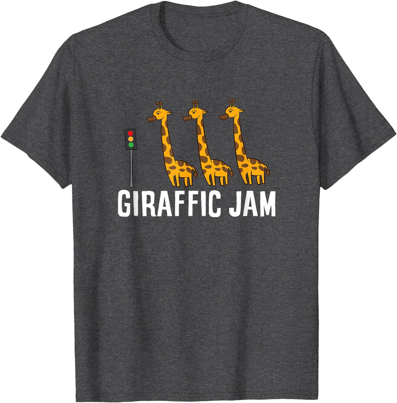 Africa Giraffe Gifts and Giraffe Sayings Funny Giraffic Jam Cute Giraffe Giraffe Pun Cute Giraffe T-Shirt - Dark Heather Grey
