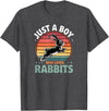 Cute Boys Rabbit Lover Bunny Graphic T-Shirt in Dark Heather Grey