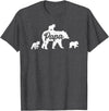 Matching Bear Family Shirt Apparel Vintage Papa Bear 3 Cubs Father's Day T-Shirt - Dark Heather Grey