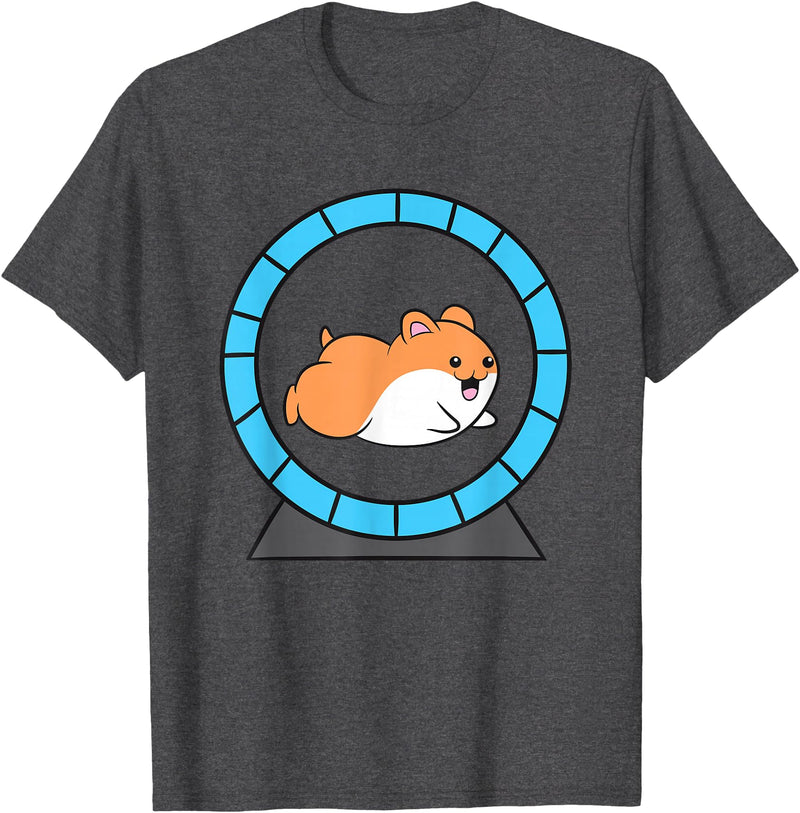 Hamster in a Hamster Wheel Pet Hamster T-Shirt - Dark Heather Grey