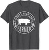 Support Farmers Farmers Market Support Your Local Pig Farmer Rancher T-Shirt - Dark Heather Grey