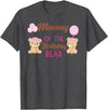 Family Birthday Bear Gifts Mommy of The Birthday for Girl Bear 1st Birthday Party Girl T-Shirt - Dark Heather Grey
