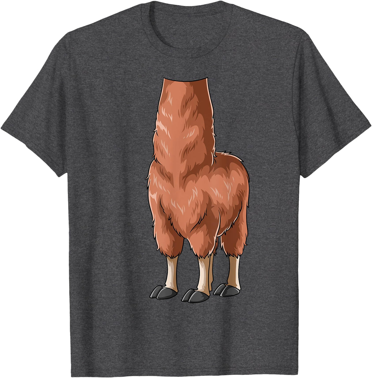 HalloweenCentre Co. Easy Llama Costume Llama Body Headless Llama Costume T-Shirt - Dark Heather Grey