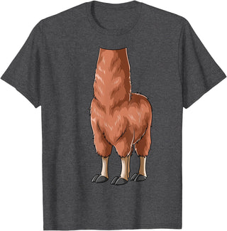 HalloweenCentre Co. Easy Llama Costume Llama Body Headless Llama Costume T-Shirt - Dark Heather Grey