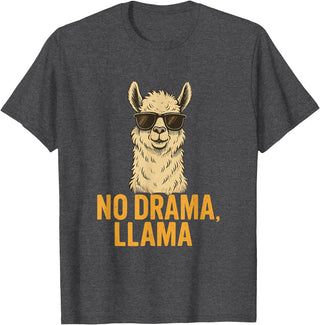 Am End Fashion No Drama, Llama - Cool Look T-Shirt - Dark Heather Grey