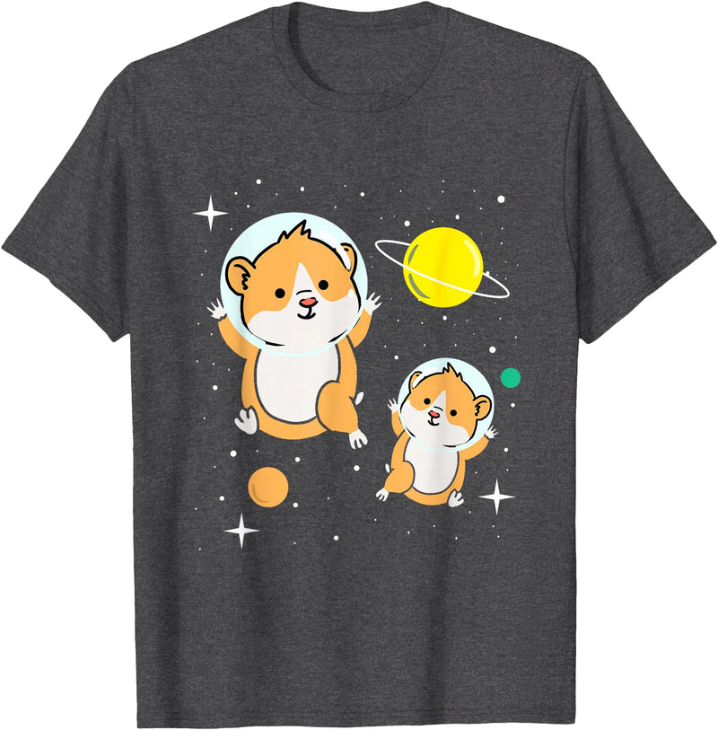 Hamster In Space Hamster Lover Gift T-Shirt - Dark Heather Grey
