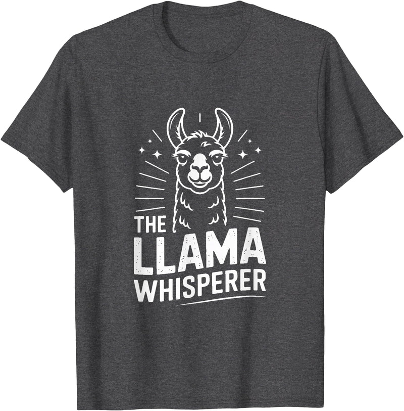 Llama Whisperer Funny Llama Lover Farm Humor The Llama Whisperer Funny Llama Lover Humor T-Shirt - Dark Heather Grey