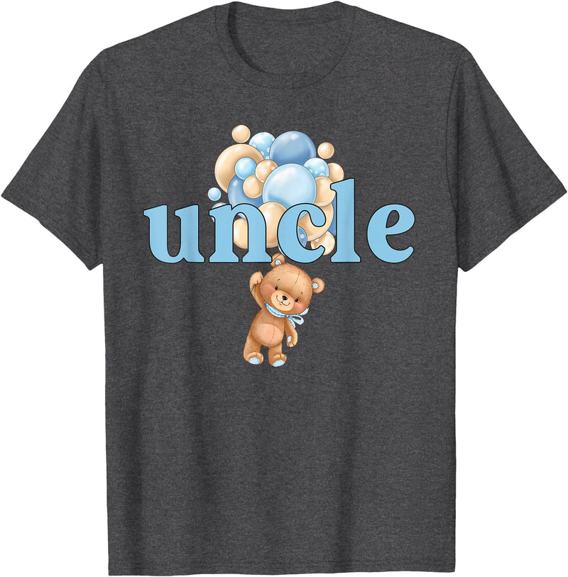 Beary 1st Birthday Boy Teddy Bear Matching Apparel Uncle Teddy Bear 1st Birthday Boy Family Matching T-Shirt - Dark Heather Grey
