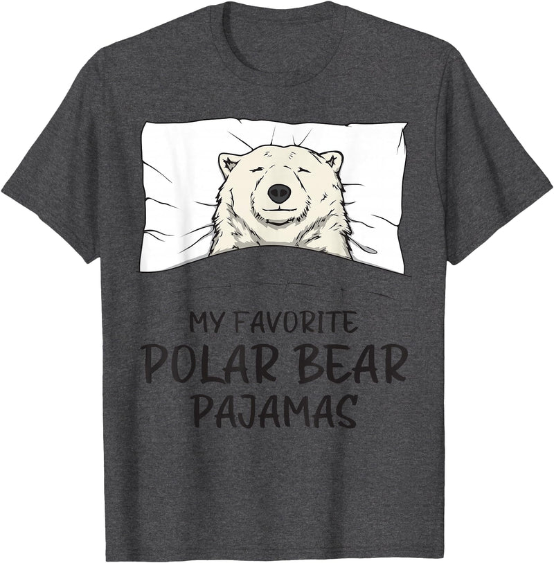 Sleeping & Napping Shirt Gifts Favorite Sleepshirt Favorite Polar Bear Pajamas, Napping Ice Bear Pajama T-Shirt - Dark Heather Grey