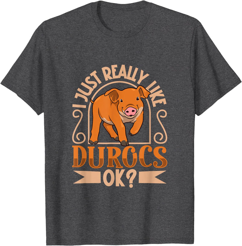 Creative Duroc Pig Designs I Love My Duroc Pig T-Shirt - Dark Heather Grey