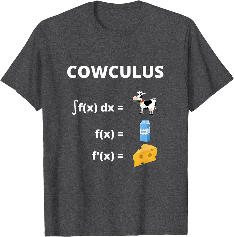 Math Geek Collection Funny Maths Cowculus Math Cows Product T-Shirt - Dark Heather Grey