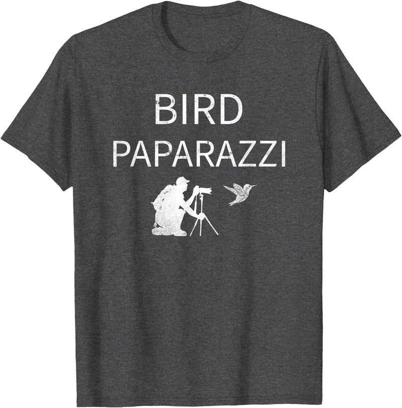 Birdwatching | Bird Photographer Gifts Unisex-Adults Black Short Sleeve T-Shirt Small Bird Photography T-Shirt - Dark Heather Grey