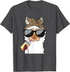 Cute Alpaca Llama Lover Llama Leopard Girls Women Alpaca Lover T-Shirt - Dark Heather Grey