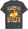 Cute Guinea Pig Apparel Co. I Like Guinea Pig Butts and I Cannot Lie - Guinea Pig Lover T-Shirt - Dark Heather Grey