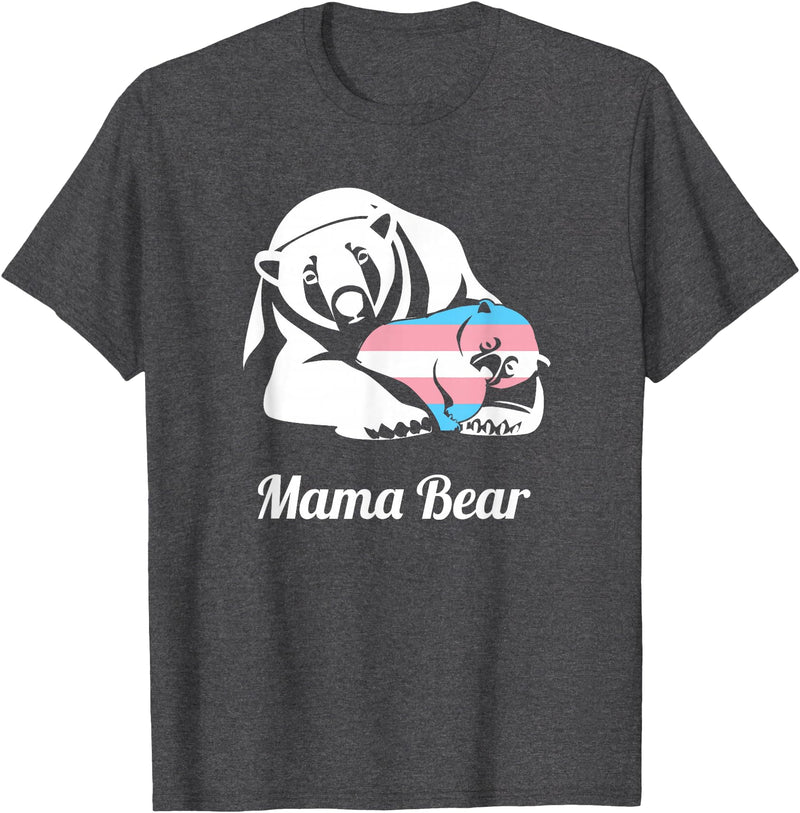 Mama Bear Transgender LGBTQ Tees Mama Bear Transgender LGBTQ Trans Pride T-Shirt - Dark Heather Grey