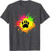 Furry Fandom Shirt by Crush Retro Furry Shirt Rainbow Bear Fursona Wolf Paw Print Gifts T-Shirt - Dark Heather Grey