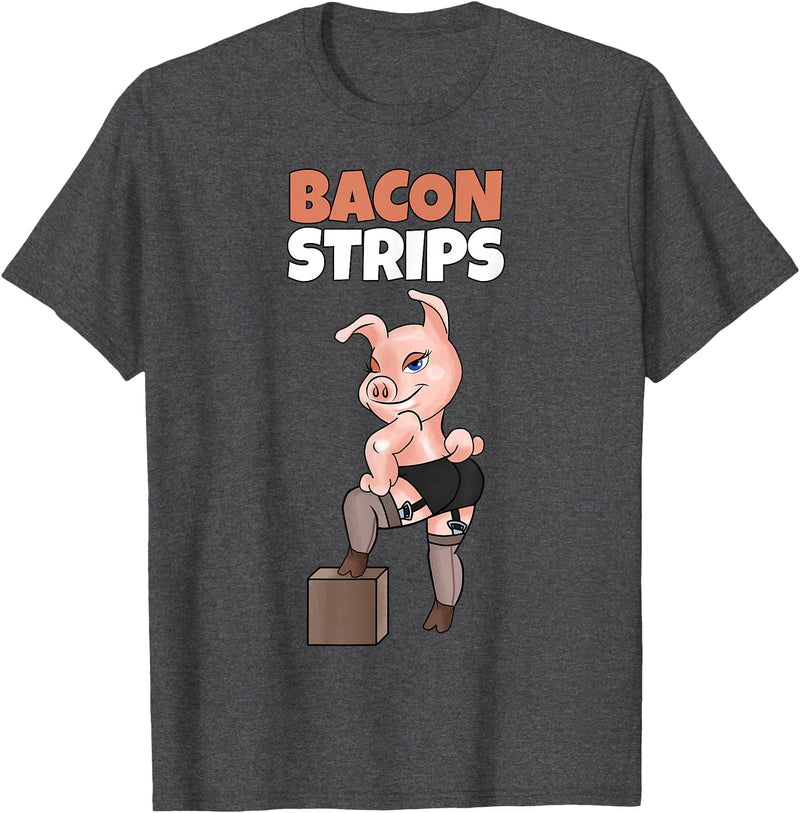 Pig Roast Pork Grilling Smoking BBQ Lover T Shirts Funny Pig Shirt Adult Humor Pig Stripping Bacon Lover TShirt T-Shirt - Dark Heather Grey