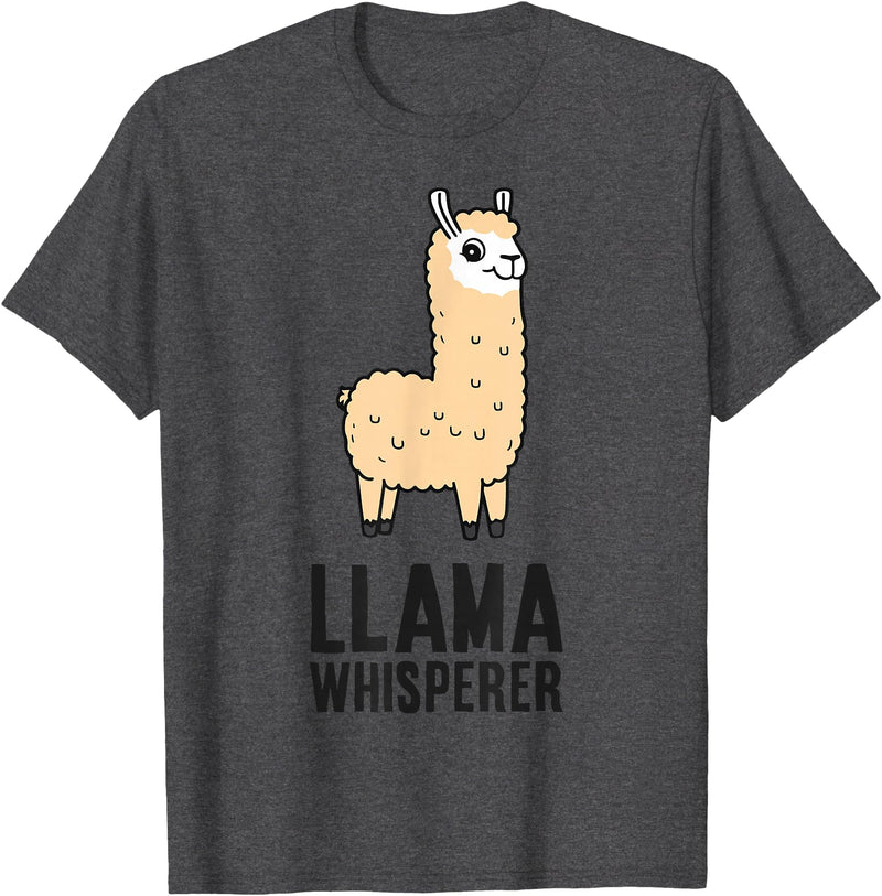 Funny Llama Lover Gifts Llama Whisperer T-Shirt - Dark Heather Grey