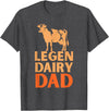 Cool Legendairy Cow For Dad Farming Tees Legen Dairy Dad Cow Vintage for Men Farmer Father's Day T-Shirt - Dark Heather Grey