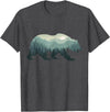Outdoors Gift Ideas Camping Stuff Men Graphic Tees Misty Forest Bear Silhouette Wildlife Nature Lover T-Shirt - Dark Heather Grey