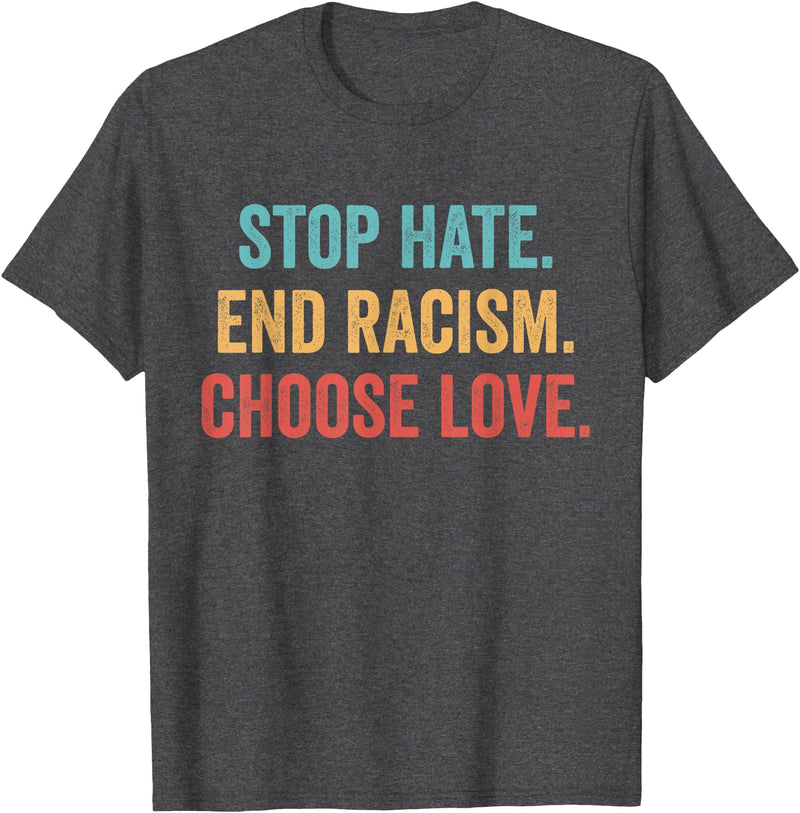Choose Love Buffalo - Stop Hate End Racism Choose Love T-Shirt - Dark Heather Grey