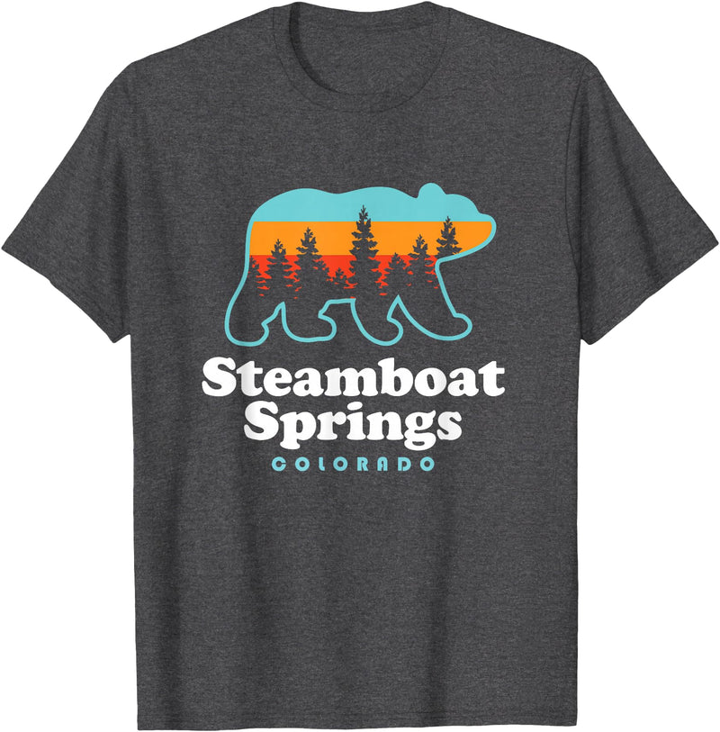 Steamboat Springs Colorado Bear T-Shirt - Dark Heather Grey