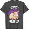 Ain't No Fun When the Rabbits Got the Gun Jumpy Rabbits T-Shirt in Dark Heather Grey