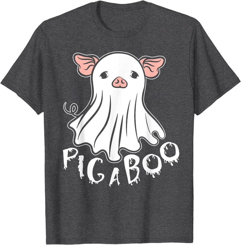 Ghost Pig Farm Halloween Costume Animal Lover Ghost Pig Costume Pig A Boo Farmer Animal Halloween Costume T-Shirt - Dark Heather Grey