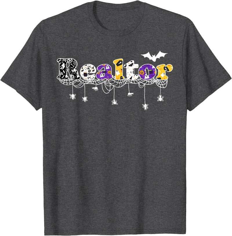 Realtor Halloween Costume Realtor Halloween Real Estate Agency T-Shirt - Dark Heather Grey
